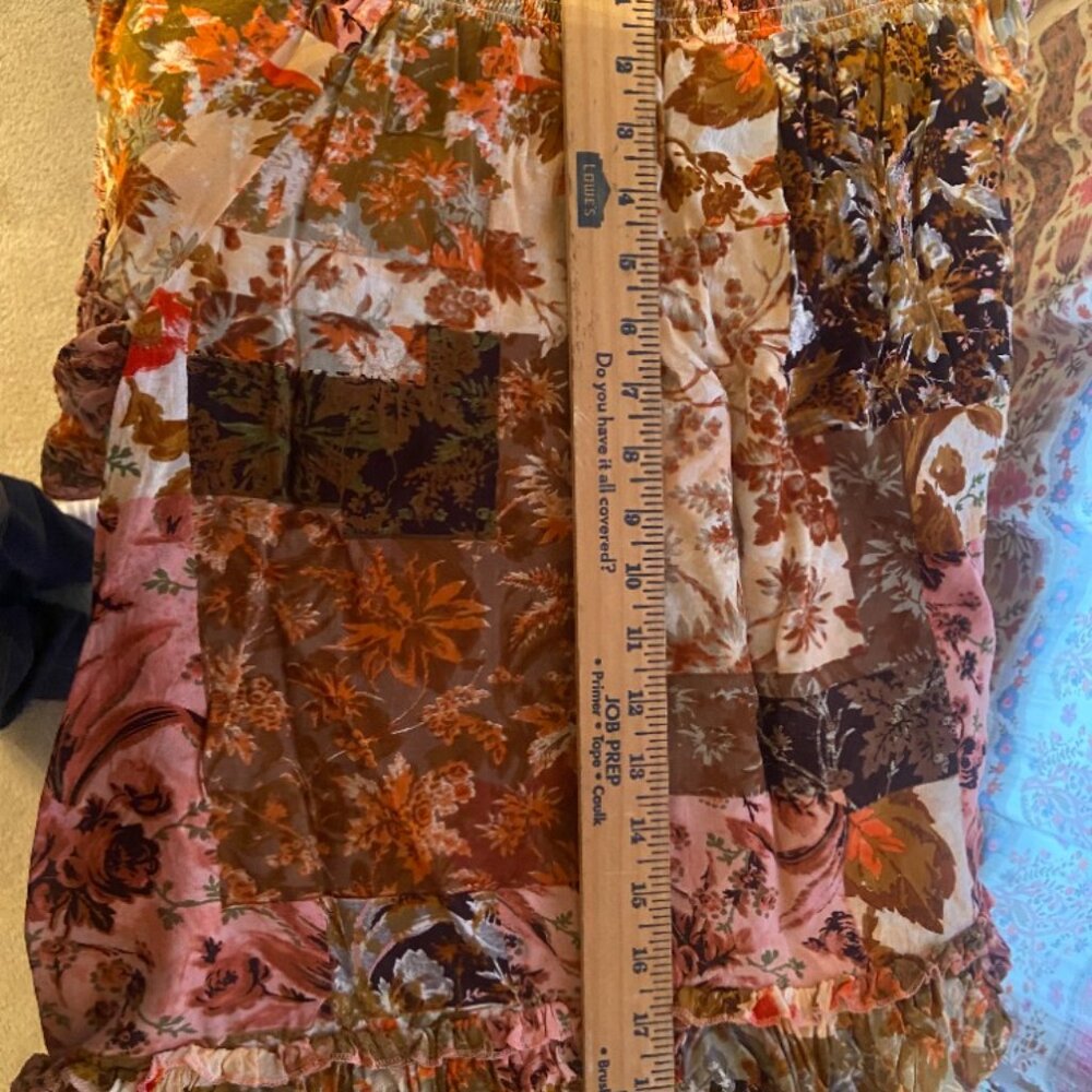 Floral Patchwork Off-Shoulder Blouse - image 7